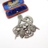 Large Sterling Silver Masonic Compass Cornucopia Warden Medal 1925 London