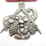 Large Sterling Silver Masonic Compass Cornucopia Warden Medal 1925 London