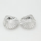 Pair of Victorian Sterling Silver Shell Form Butter Dishes 1894 London Antique