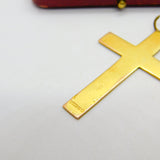 Edwardian Large 9ct Yellow Gold Ivy Leaf Pattern Cross Pendant 1910 Birmingham