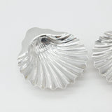 Pair of Victorian Sterling Silver Shell Form Butter Dishes 1894 London Antique