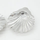 Pair of Victorian Sterling Silver Shell Form Butter Dishes 1894 London Antique
