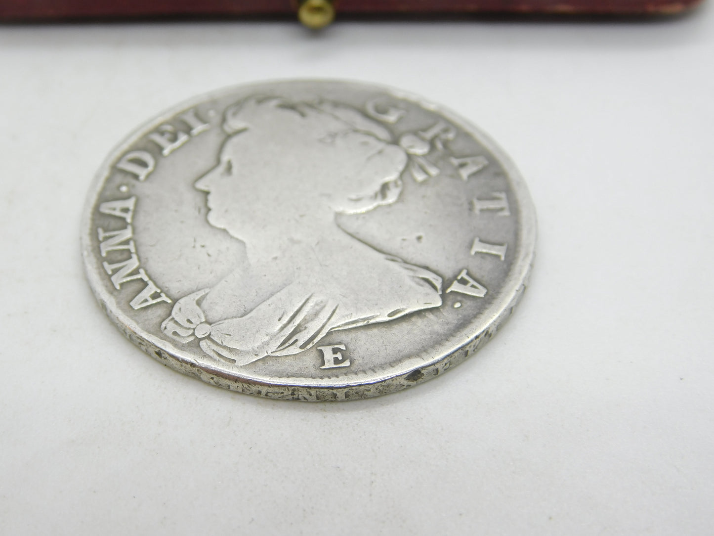 Queen Anne Silver 1708 Half Crown Coin Edinburgh Mint Fine Condition