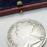 Queen Anne Silver 1708 Half Crown Coin Edinburgh Mint Fine Condition