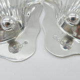 Pair of Victorian Sterling Silver Shell Form Butter Dishes 1894 London Antique