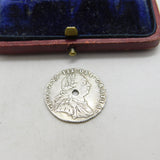 King George III Sterling Silver 1787 Shilling Coin Very Fine Condition Drilled