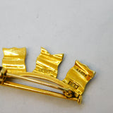 Benzie Cowes 9ct Gold & Enamel Sailing Flags Brooch Vintage 1969 London