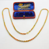 9ct Tri-Colour Gold Yellow, Rose, White Rope Chain Necklace 1995 London 22"