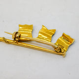 Benzie Cowes 9ct Gold & Enamel Sailing Flags Brooch Vintage 1969 London