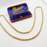 9ct Tri-Colour Gold Yellow, Rose, White Rope Chain Necklace 1995 London 22"