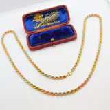 9ct Tri-Colour Gold Yellow, Rose, White Rope Chain Necklace 1995 London 22"