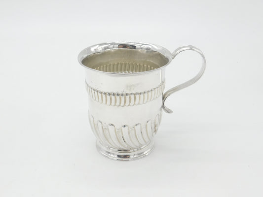 Victorian Sterling Silver Fluted Christening Mug or Tankard 1888 Sheffield