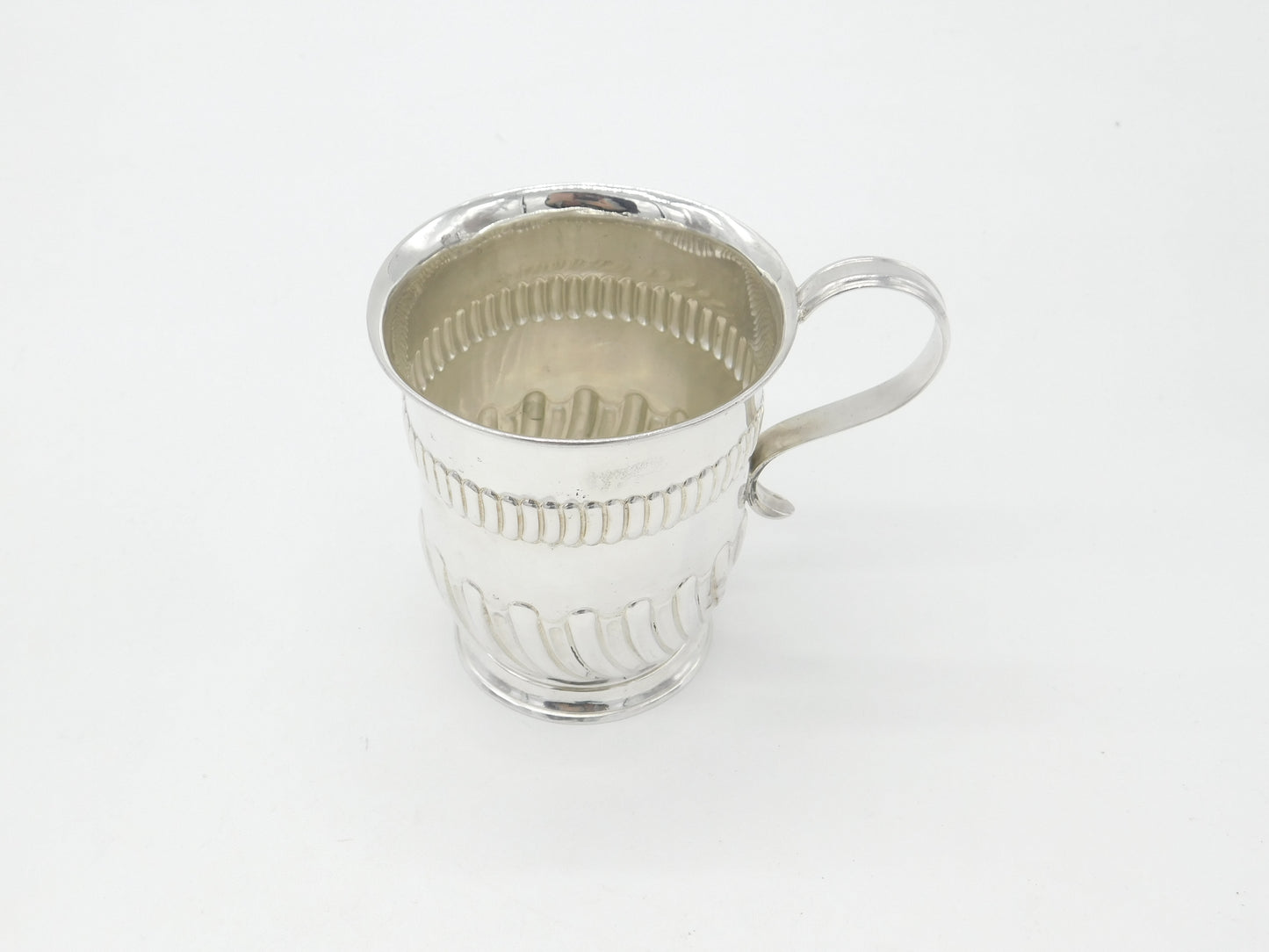 Victorian Sterling Silver Fluted Christening Mug or Tankard 1888 Sheffield