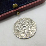 King George III Sterling Silver 1787 Shilling Coin Very Fine Condition Drilled