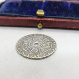 King George III Sterling Silver 1787 Shilling Coin Very Fine Condition Drilled