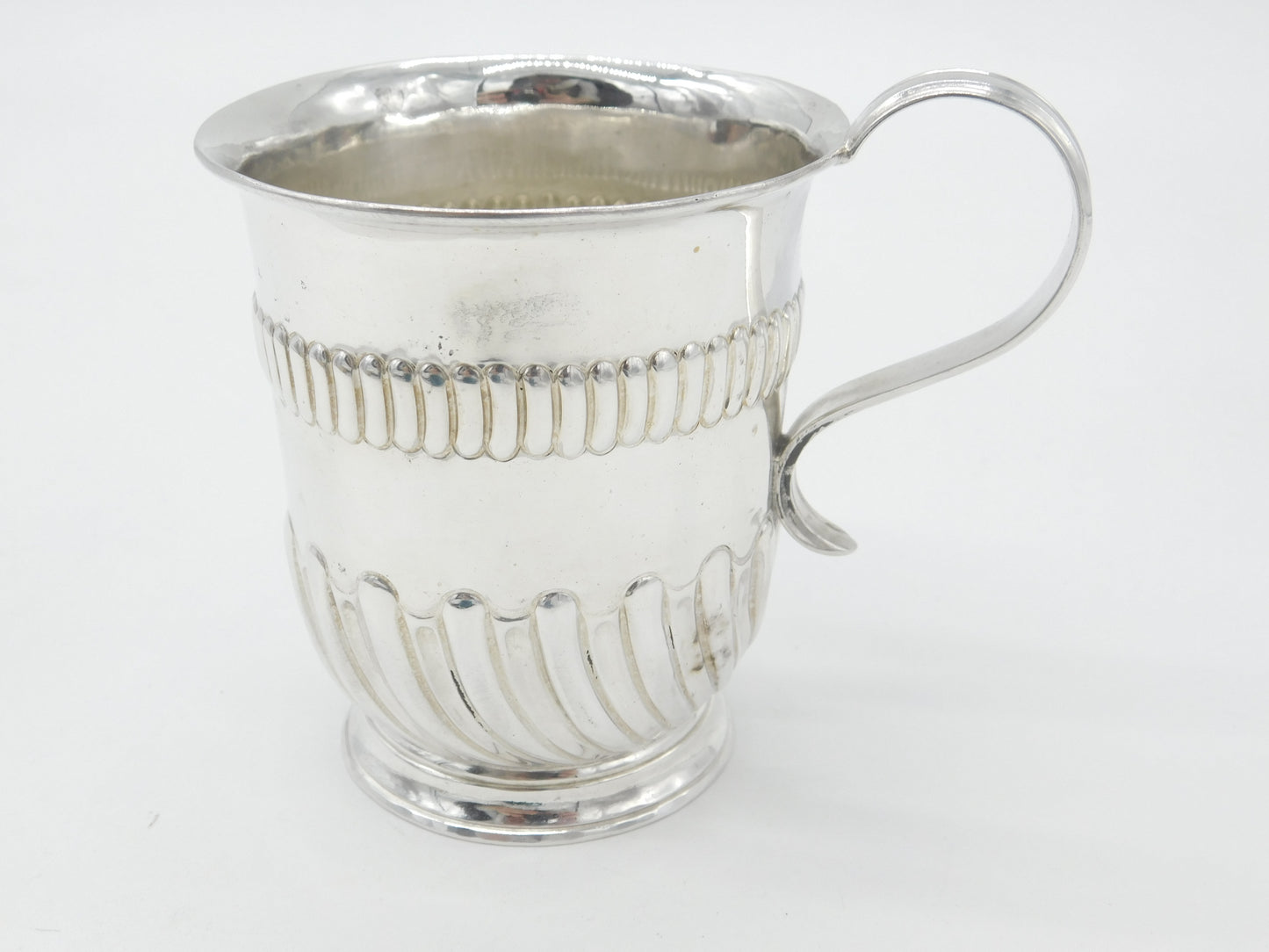 Victorian Sterling Silver Fluted Christening Mug or Tankard 1888 Sheffield