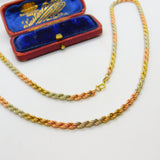 9ct Tri-Colour Gold Yellow, Rose, White Rope Chain Necklace 1995 London 22"