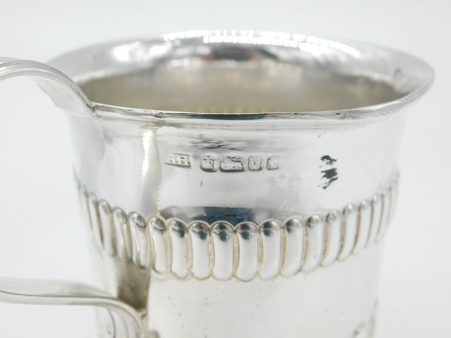 Victorian Sterling Silver Fluted Christening Mug or Tankard 1888 Sheffield