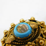 Victorian Pinchbeck Micro-Mosaic Mourning Locket Pendant Antique c1840