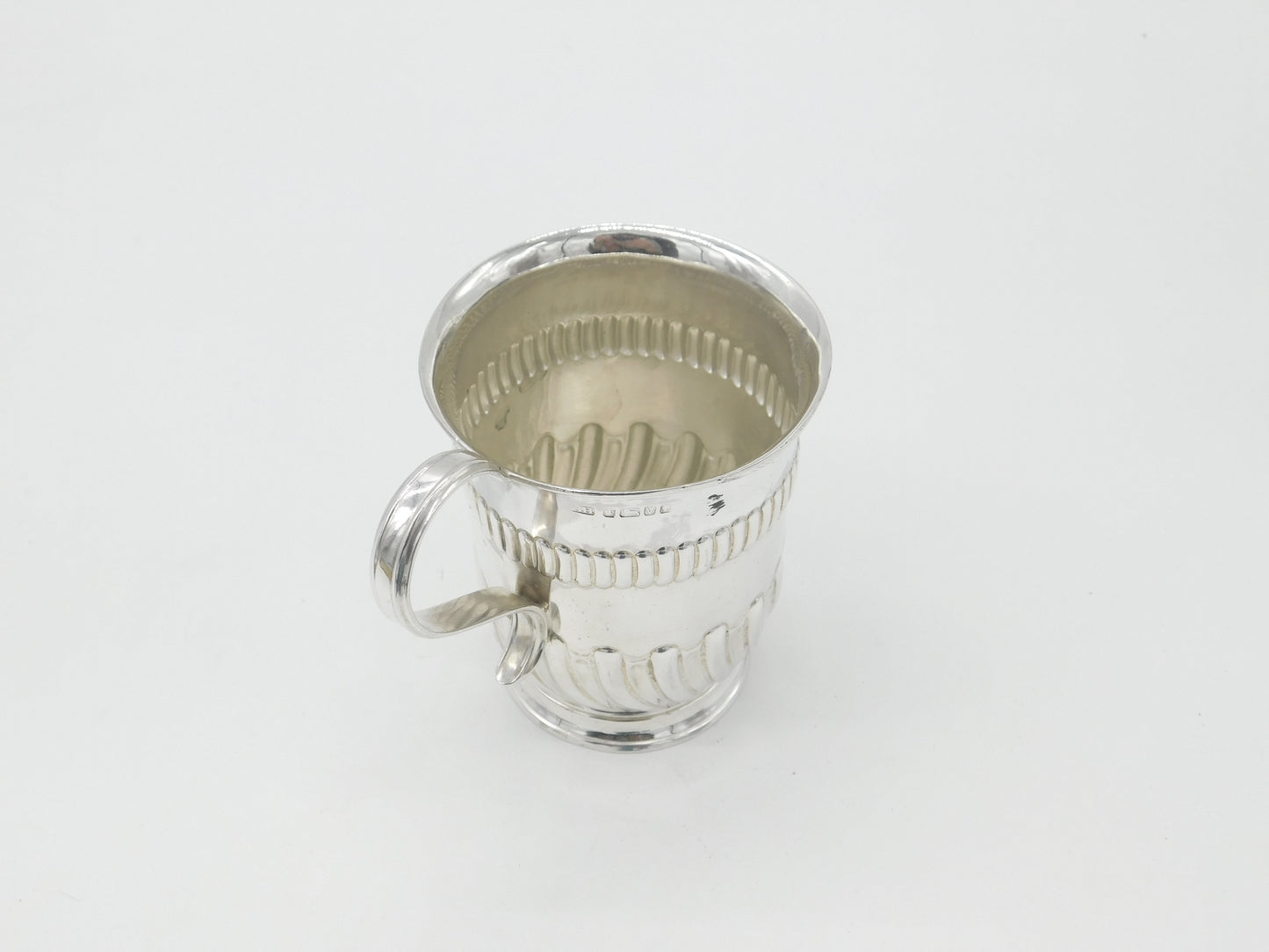 Victorian Sterling Silver Fluted Christening Mug or Tankard 1888 Sheffield