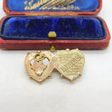 Edwardian 9ct Yellow Gold Mizpah Sweetheart Brooch c1910 Chester Antique