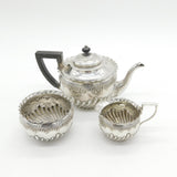 Victorian Sterling Silver Three-Piece Bachelors Tea Set Antique 1890 Birmingham