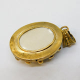 Victorian Pinchbeck Micro-Mosaic Mourning Locket Pendant Antique c1840