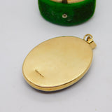 Large 9ct Yellow Gold Mounted Lapis Lazuli Drop Pendant Vintage 1976 London