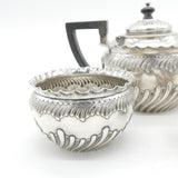 Victorian Sterling Silver Three-Piece Bachelors Tea Set Antique 1890 Birmingham