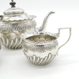 Victorian Sterling Silver Three-Piece Bachelors Tea Set Antique 1890 Birmingham