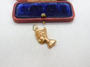 Egyptian 18ct Rose Gold Nefertiti Pharoah Pendant Charm Antique c1940