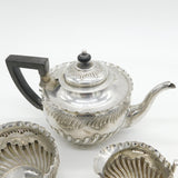 Victorian Sterling Silver Three-Piece Bachelors Tea Set Antique 1890 Birmingham