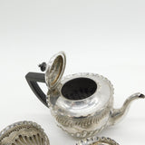 Victorian Sterling Silver Three-Piece Bachelors Tea Set Antique 1890 Birmingham