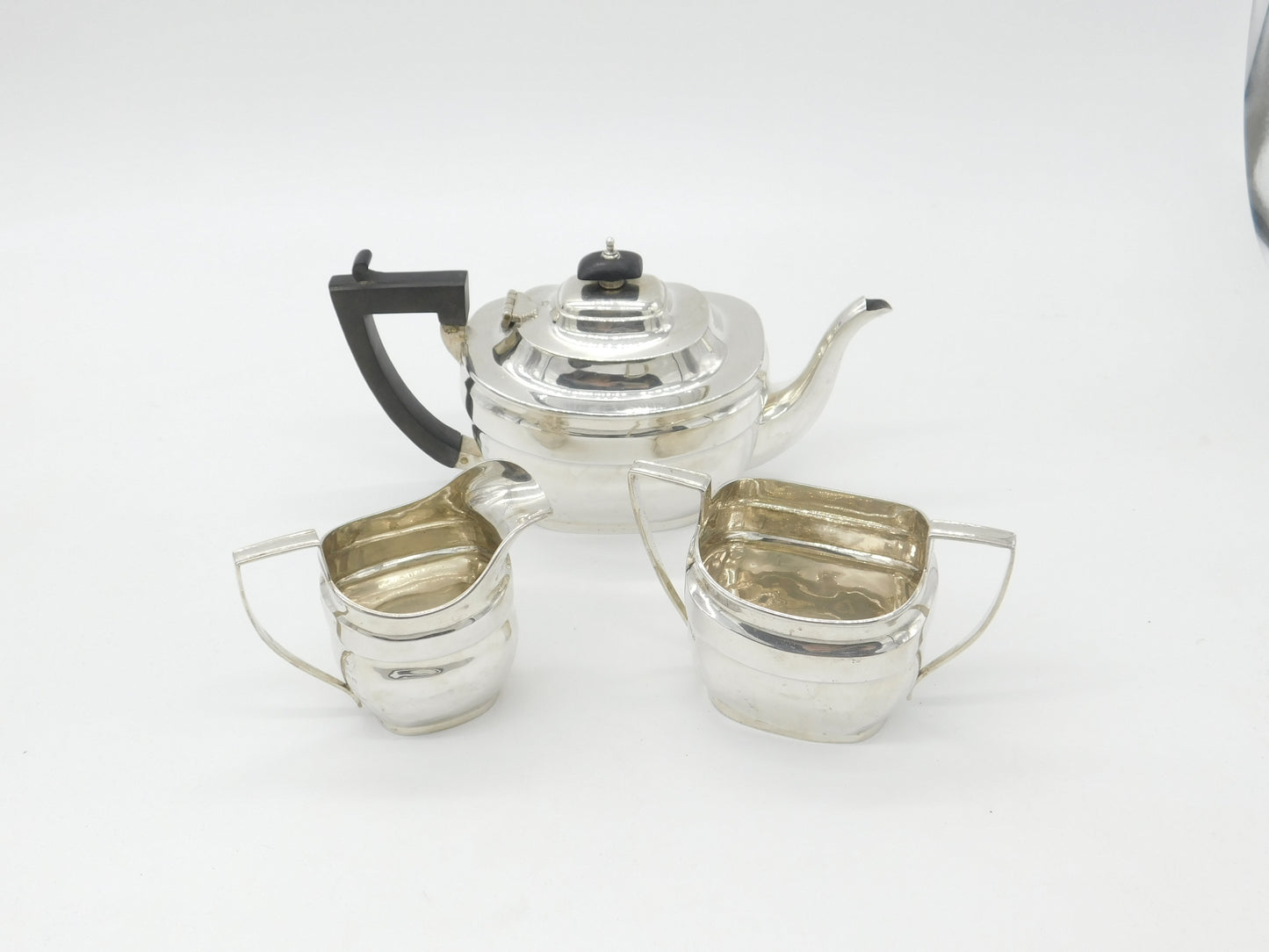 Asprey & Co. Sterling Silver Modernist Tea Set Antique 1915 Birmingham Art Deco