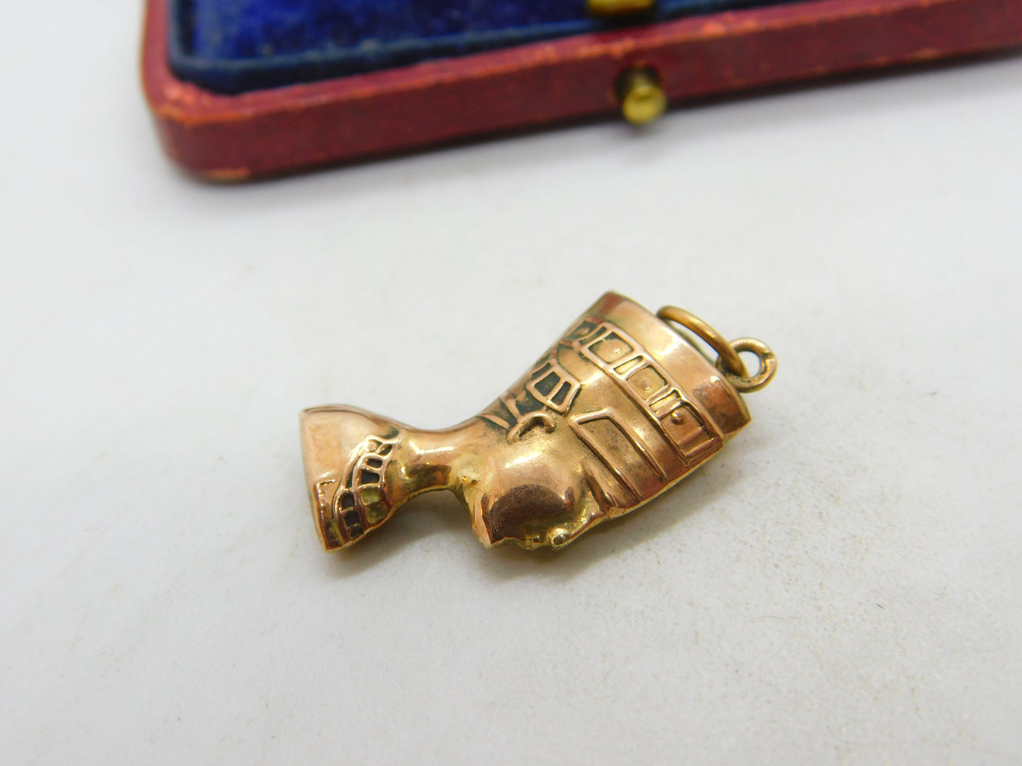 Egyptian 18ct Rose Gold Nefertiti Pharoah Pendant Charm Antique c1940