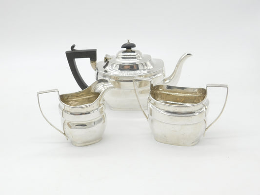 Asprey & Co. Sterling Silver Modernist Tea Set Antique 1915 Birmingham Art Deco