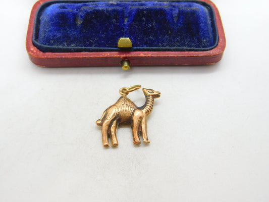 Egyptian 18ct Rose Gold Desert Camel Pendant Charm Antique c1940