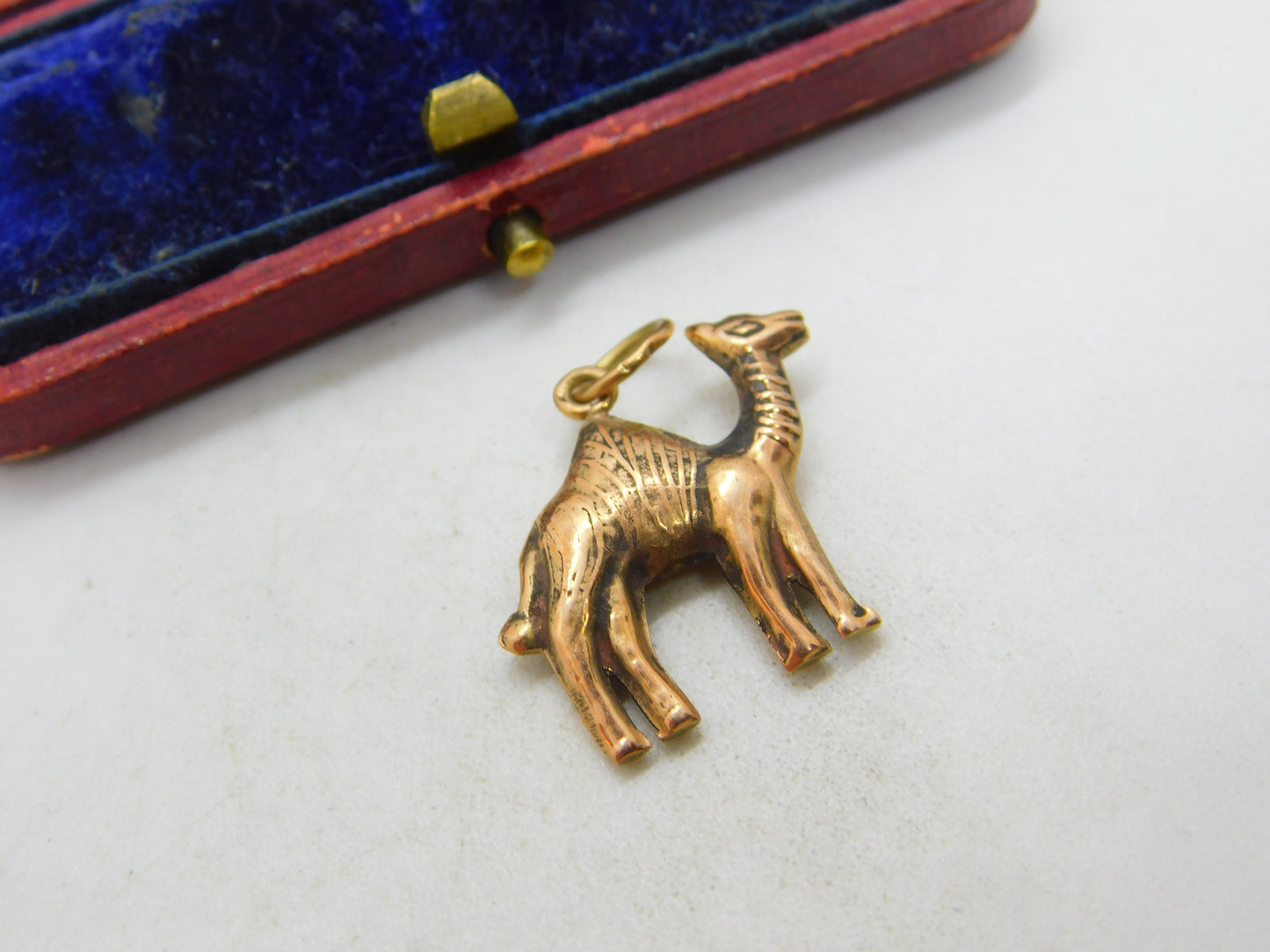 Egyptian 18ct Rose Gold Desert Camel Pendant Charm Antique c1940