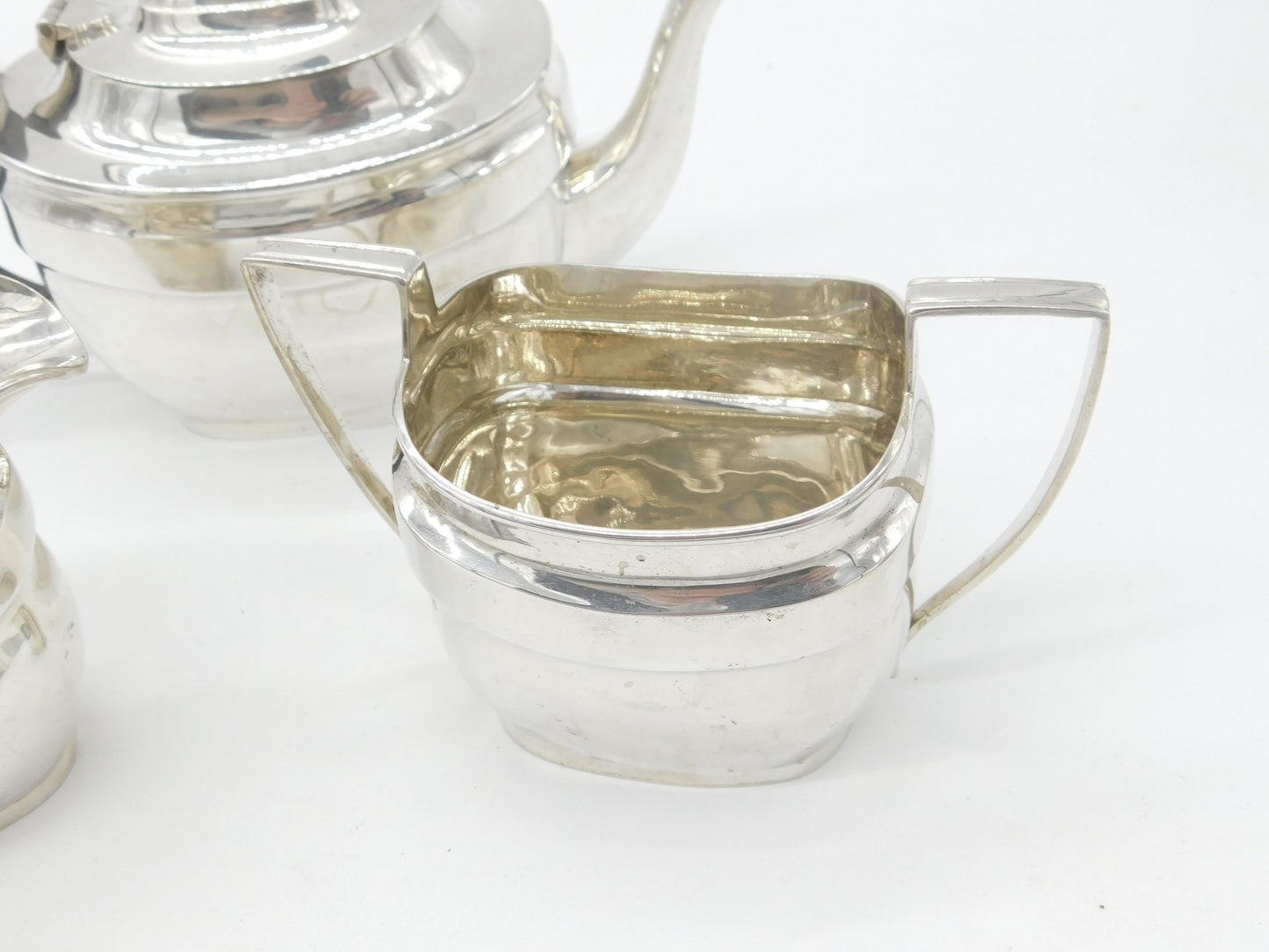 Asprey & Co. Sterling Silver Modernist Tea Set Antique 1915 Birmingham Art Deco