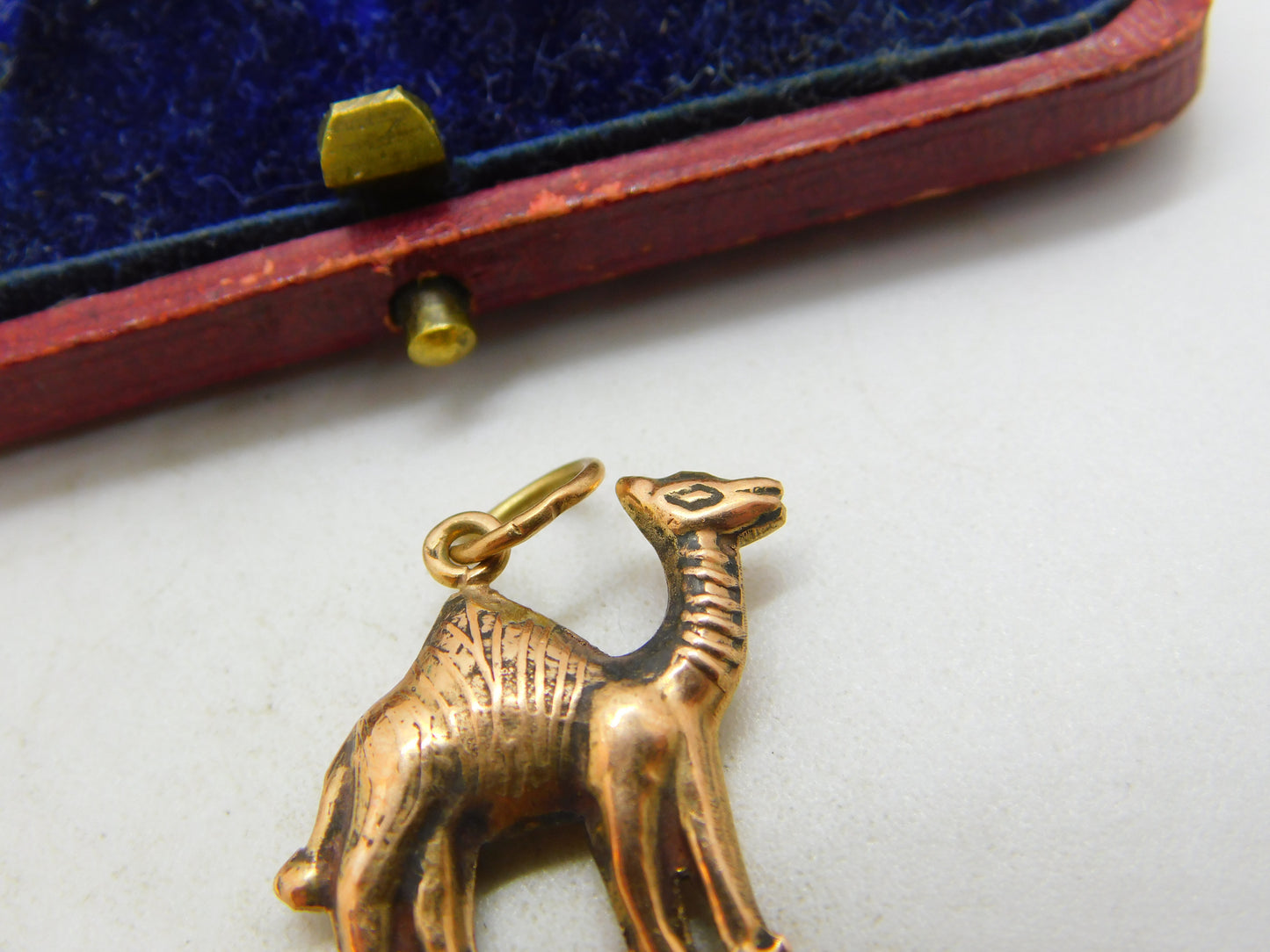 Egyptian 18ct Rose Gold Desert Camel Pendant Charm Antique c1940