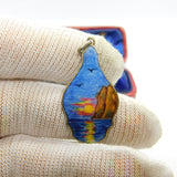 Kit Heath Sterling Silver Colourful Enamel Sunset Coastal Pendant Vintage c1990