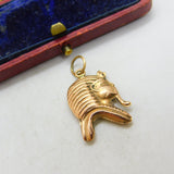 Egyptian 18ct Rose Gold Pharaoh Bust Pendant Charm Antique c1940