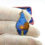 Kit Heath Sterling Silver Colourful Enamel Sunset Coastal Pendant Vintage c1990