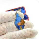 Kit Heath Sterling Silver Colourful Enamel Sunset Coastal Pendant Vintage c1990
