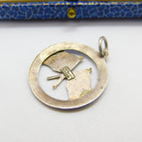 Sterling Silver WWI UK & France Colourful Enamel Pendant or Fob Antique c1918