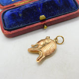 Egyptian 18ct Rose Gold Pharaoh Bust Pendant Charm Antique c1940