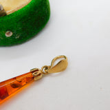 9ct Yellow Gold Mounted Baltic Amber Drop Pendant Vintage 1998 London