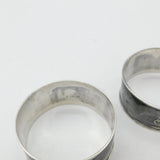 Set of Four Siam Sterling Silver Niello Enamel Napkin Ring Antique c1920