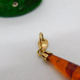 9ct Yellow Gold Mounted Baltic Amber Drop Pendant Vintage 1998 London