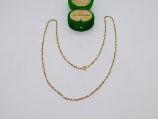14ct Yellow Gold Rope Chain Necklace Vintage c1970 48cm Length